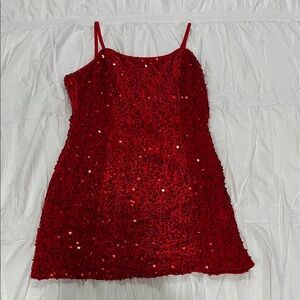 Sparkling Red Sequin Dress